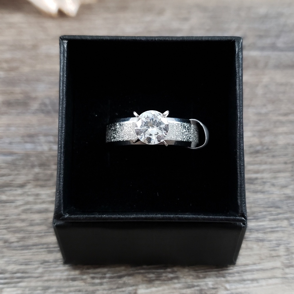 ↠SALE↞Silver | Gold Wedding Engagement Ring
